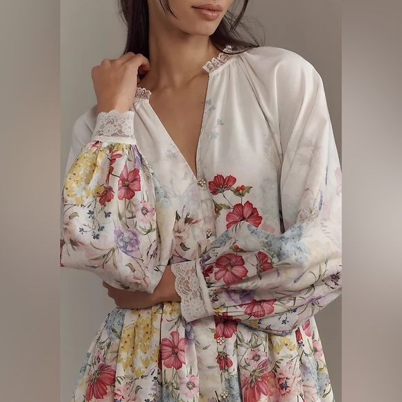NWT | Let Me Be Long-Sleeve V-Neck Floral
A-Line Midi Dress Size 2X - Picture 3 of 11